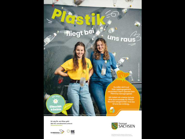 Plakat „Plastik fliegt bei uns raus“