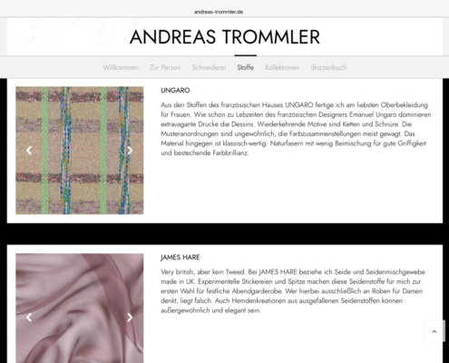 andreas-trommler-wollstoff Stoffbeispiele und Hintergrundinformationen zum Hersteller