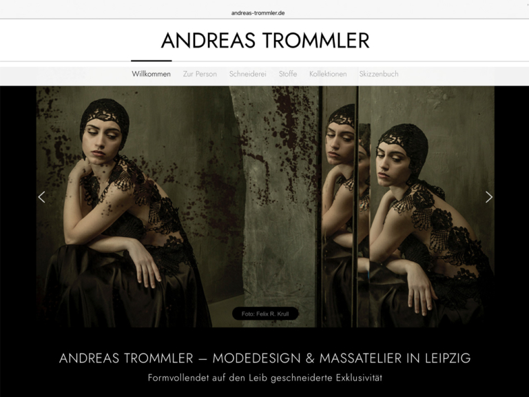 Startseite der Internetpräsenz des Leipziger Designers Andreas Trommler