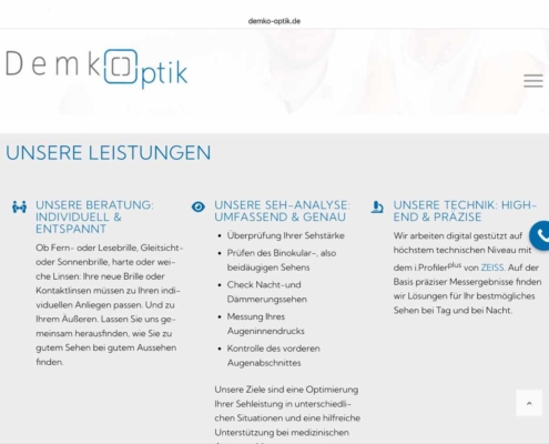 Leistungen von Demko Optik Leistungsprofil von Demko Optik Leipzig